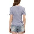 thumbnail image 3 of INSPIRE CHIC Blouse Haut à Encolure Carrée à Manches Courtes à Carreaux pour Femme m Noir, 3 of 6