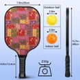 thumbnail image 3 of Pickleball Paddles Set,Pioneer Flower Floral Print Pattern Fiberglass Surface Pickleball Racket Set with 2 Indoor Outdoor Pickleball Balls and Pickleball Bag,Pickle-ball Equipment, 3 of 6