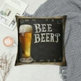 thumbnail image 2 of RUIYC Beer Pillows Word Enjoy and Bubble Throw Pillow Cover Decorative Pillow Case Square Cushion Accent Canvas Home Black Yellow, 2 of 5