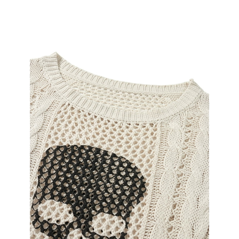 ジャケット・アウター Hysteric Glamour Skull Crochet Knit y2k QXFQJT Women Girls Leg Warmers Y2k Star Skull Harajuku Gyaru