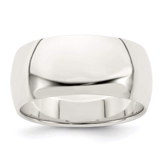 Chisel QWH090-11 9 mm Sterling Silver Half-Round Band, Size 11
