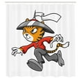 thumbnail image 3 of Ambesonne Ninja Cat Shower Curtain, Warrior Cartoon, 69"Wx84"L, Multicolor, 3 of 5