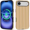 thumbnail image 3 of for iPhone 17 Air Case,Compatible with MagSafe,Cute Striped Phone Case Shockproof Soft TPU and Hard PC Protective Phone Cover for Women Girls,Pink Green Stripes, 3 of 5