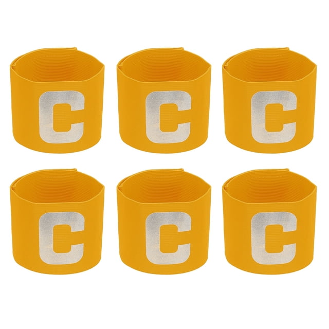 Uxcell Soccer Captain Armband, Football Armband Elastic Adjustable Player Bands Anti-Slip Golden Yellow