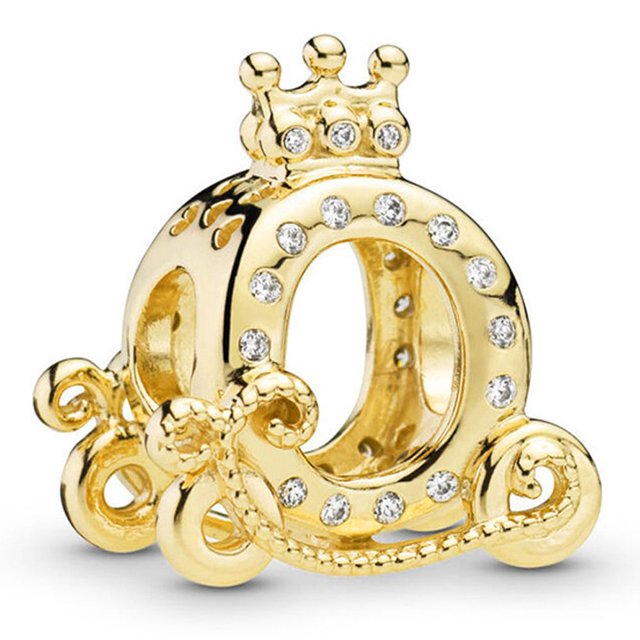 Abalorio con cuentas de Ángel para mujer, carruaje de calabaza, compatible con pulsera Pandora Original, regalo de joyería, nuevo