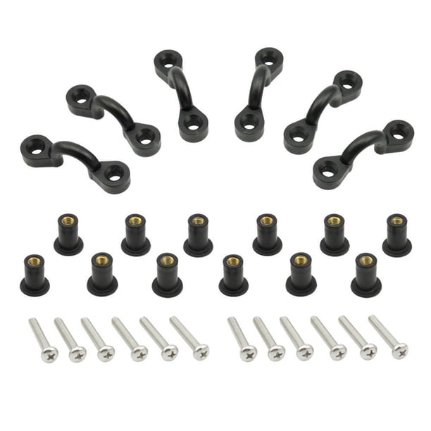 Tuerca De Goma En Forma De C Hebilla De Cuerda De Cubierta De Ojo Con Ojales De Tornillos Para Barco Kayak Kit De Aparejo De Cubierta Accesorios De Canoa De Barco 6 Unids/Set Moyic OD009254-00