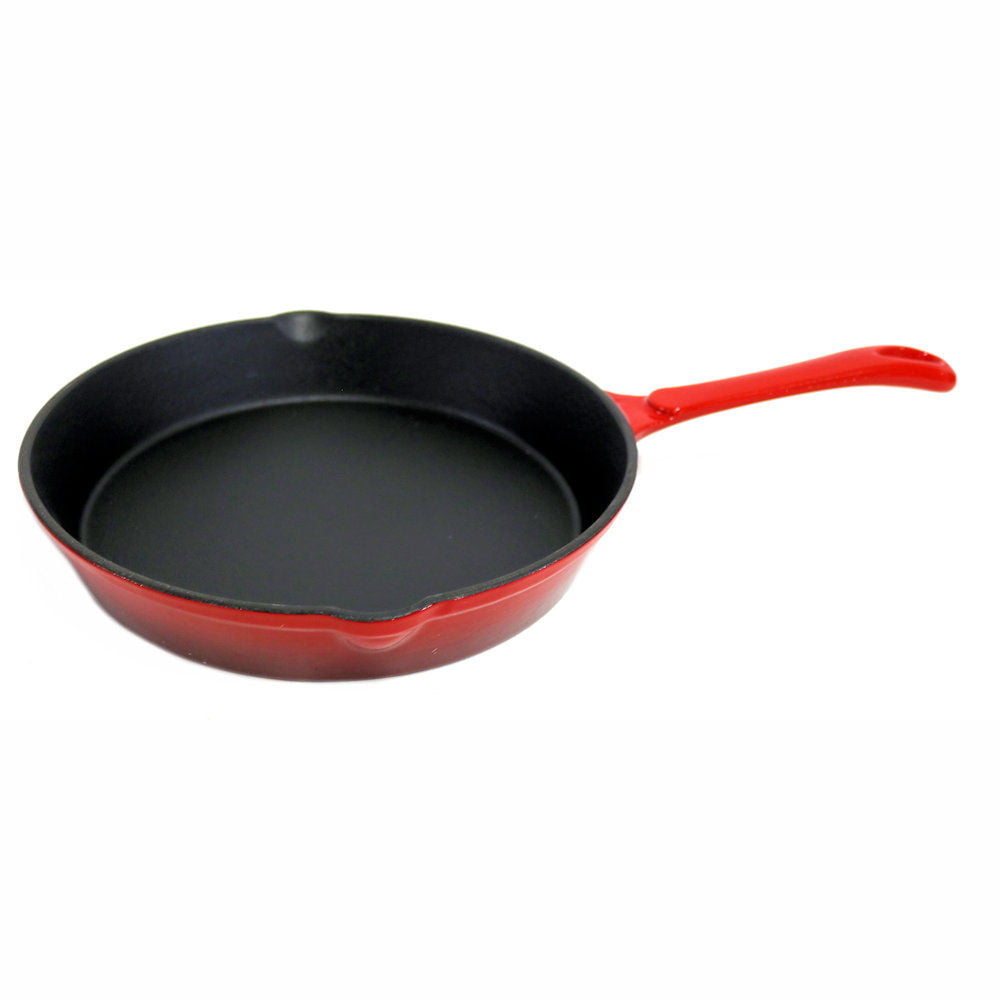 Cast Iron Skillet Kitchen Rite 6 1/2-inch Red Cast Iron Fry Pan 