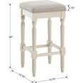thumbnail image 6 of Guyou 26” Farmhouse Counter Stools Without backrest, Upholstered Counter Height Bar Stools with Wood Legs for Kitchen Counter Island, Grey-White Legs(Set of 4), 6 of 7