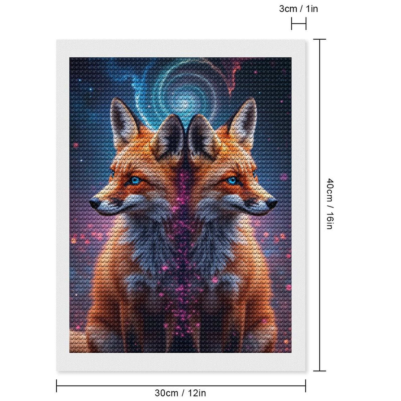 Diamond Art Kits for Adults, Mystical Foxes Cosmic Spiral 5D Diamond Painting Kits for Adults Beginners, DIY Full Drill Diamond Painting, Gem Art and Crafts 12x16