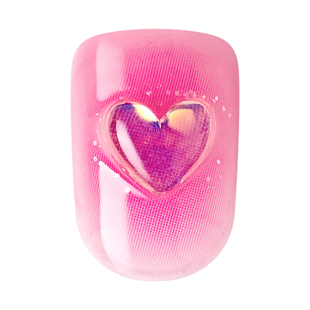 imPRESS Valentine Press-On Nails, No Glue Needed, Pink, Short Square, 33 Ct.