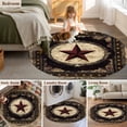 thumbnail image 5 of Round Rugs 4Ft, Western Stars Brown Round Area Rug Washable Indoor Throw Carpet, Farmhouse Country Vintage Wood Grain Soft Non Slip Circle Rug for Kitchen Nursery Room Home Decor Aesthetic, 5 of 8