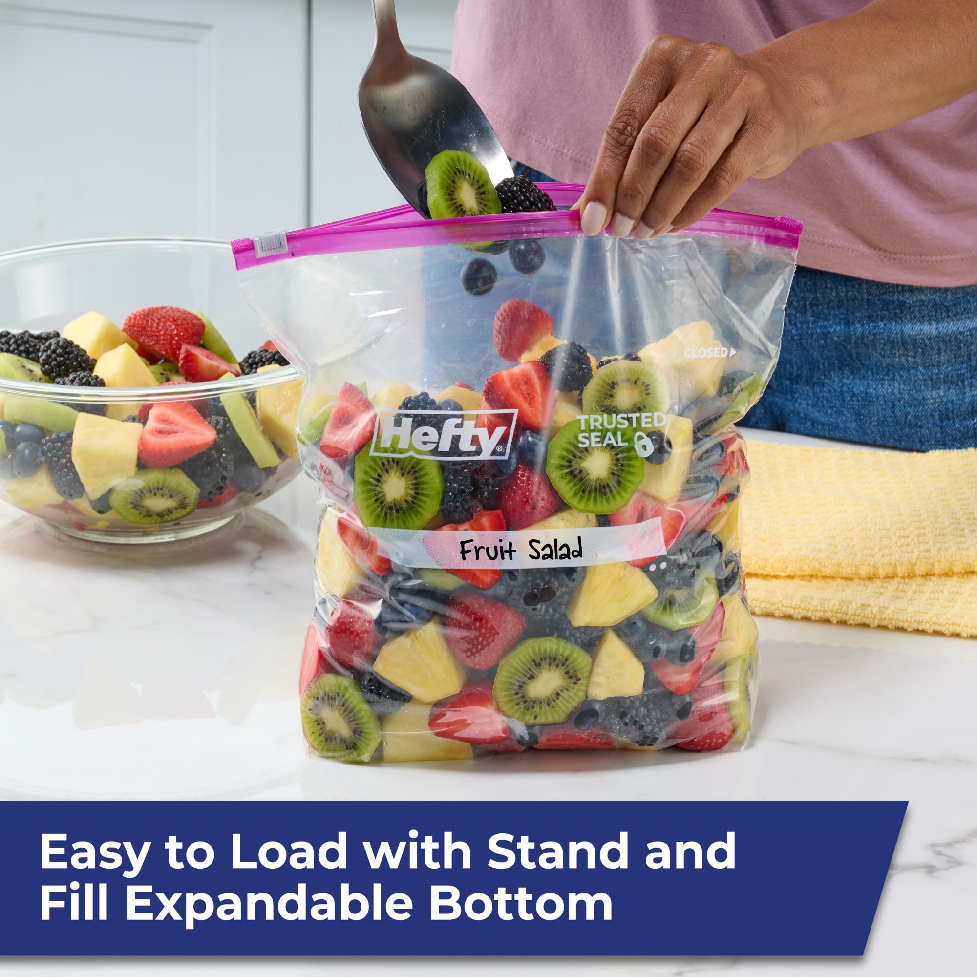 (4 pack) Hefty Slider Gallon Storage Bags, 40 Count