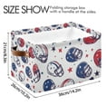thumbnail image 4 of Yayeee Canvas Storage Basket with Handles for Shelves Fabric Bins Closet Organizer, Cartoon American Football Helmets, 4 of 8