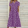 thumbnail image 2 of Cathalem Women's 2024 Summer Mini Dress Short Sleeve Crew Neck Ribbed Dress,Purple S, 2 of 5