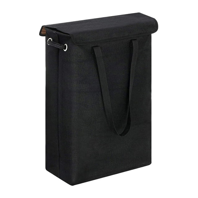 RBCKVXZ Cesta de ropa sucia con tapa, alta y delgada, con asas, con soporte, forro impermeable, cesto estrecho para ropa sucia, para baño, dormitorio, organización y almacenamiento