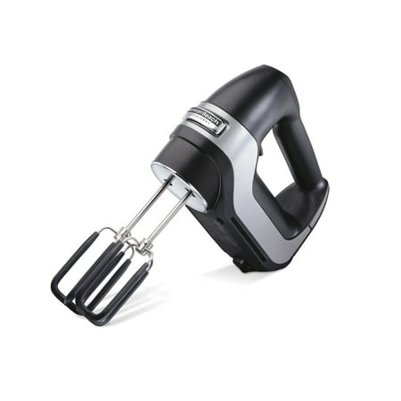 Hamilton Beach Professional 7-Speed Electric Hand Mixer, with SoftScrape Beaters, Whisk, Dough Hooks & Case, Black