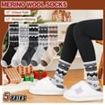 thumbnail image 3 of Calcetines térmicos EBMORE de lana merino para mujer, senderismo, 5 pares, 3 of 6