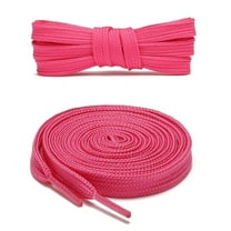 1pair Double Layers Flat Shoe Laces Strings Hot Pink for Sneakers Tennis Shoes