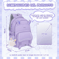 thumbnail image 3 of Mochila Escolar Viaje Bolsa Laptop 15.6inch Para Niños  Belug, Violeta, 3 of 5