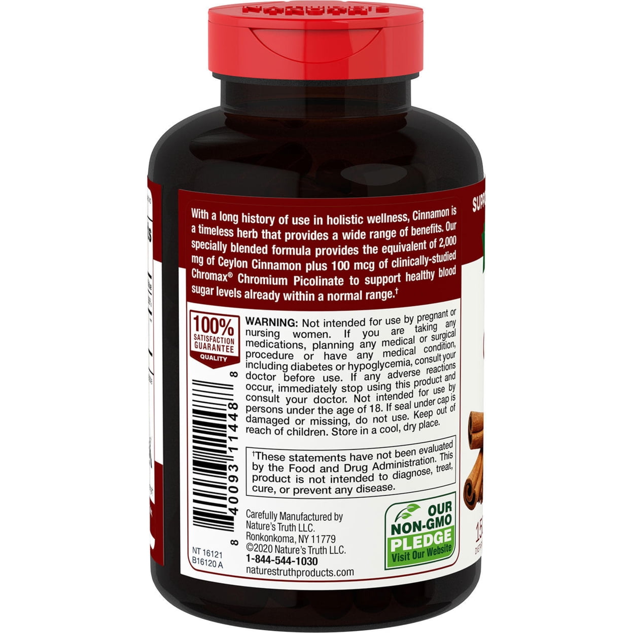 Nature's Truth Ceylon Cinnamon + Chromax, 2000mg Health Nature's Truth Ceylon Cinnamon + Chromax, 2000mg Health