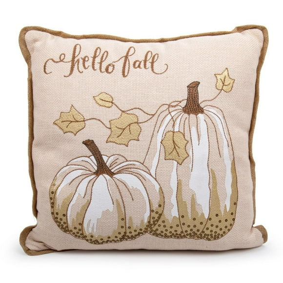 Truu Design Decorative "Hello Fall" Pumpkin Cushion