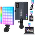 thumbnail image 1 of Luces de cámara RGB, LED, portátil, portátil, pequeña, para selfies, iPhone, Android, ordenador portátil, iPad o cámara con clip de teléfono, 1500 mAh, recargable para vídeos de TikTok, 1 of 9