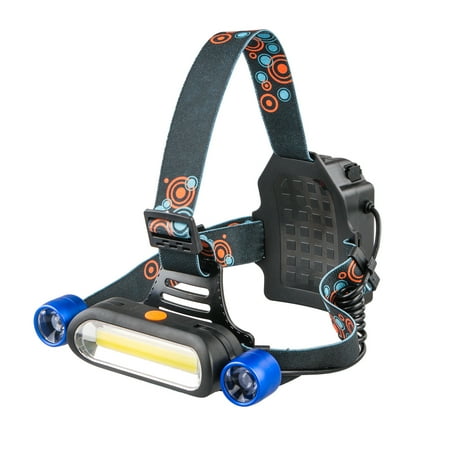 Head Mounted Torch TSV 15000LM 2 x XM-L T6 LED COB Headlamp Head Light Torch Rechargeable Headlight with 4 Brightness Modes. Perfect for Running, Camping, Hiking and Walking ()