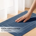 thumbnail image 5 of Yiannan 17x24 Inch Cotton Bath Rug, Soft Absorbent Non Slip Mat, Machine Washable Non Shedding, Fashionable Mat for Bathroom, Kitchen and Laundry,Navy Blue, 5 of 8