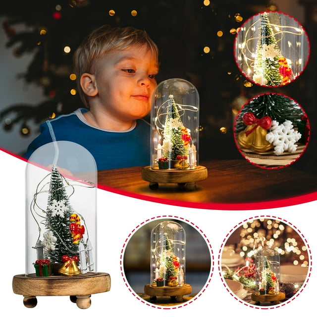 Decoración de regalo de Navidad Cubierta de vidrio Accesorios de regalo de cumpleaños Adornos de árbol de Navidad creativos luminosos Wmkox8yii FSASFJB2193