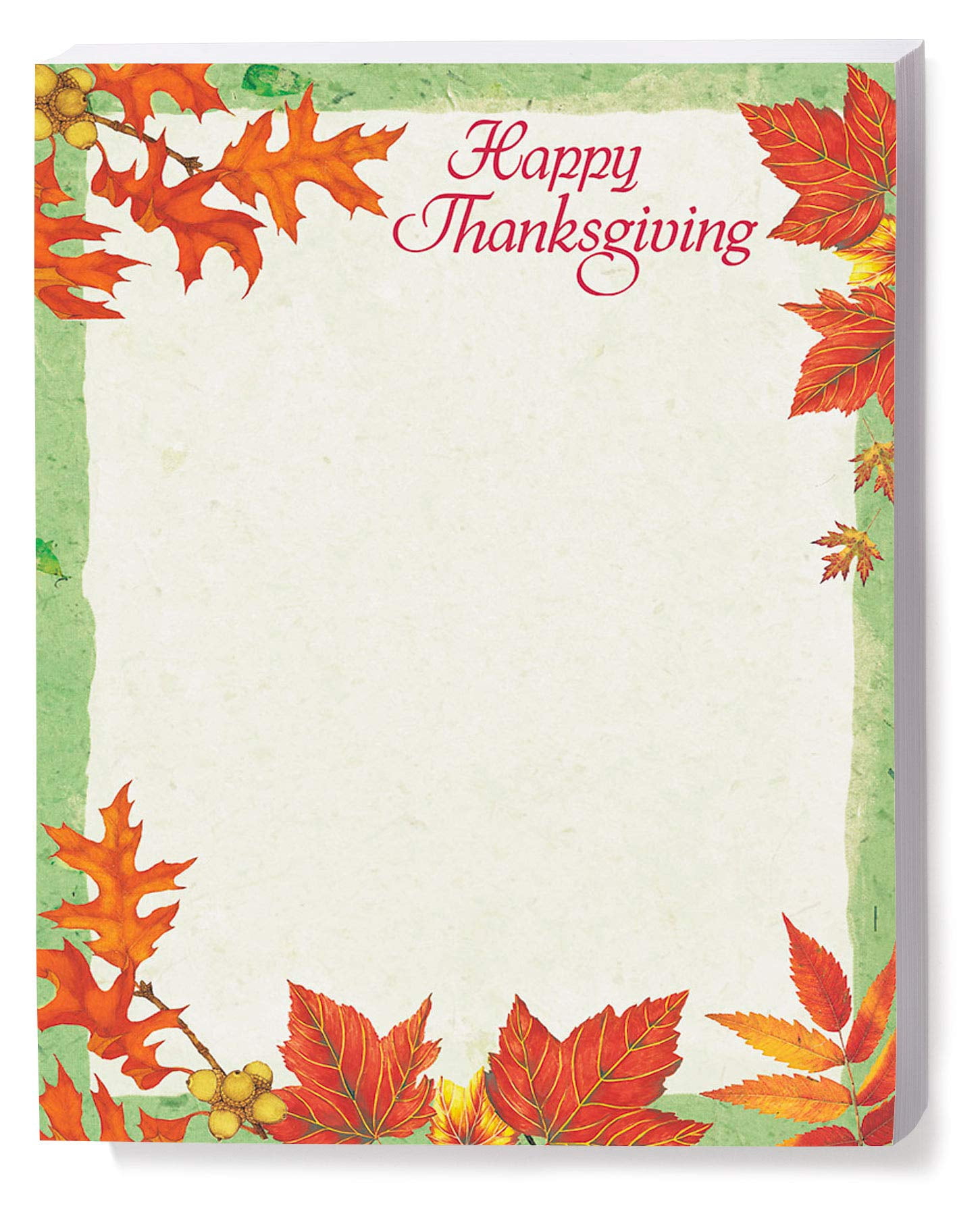 Paperdirect Happy Thanksgiving Autumn Fall Colorful Leaves Theme Paper Stationery, Border Paper, Letterhead 8.5 x 11, 25 sheets, Elegant Premium Writing Paper, Decorative Printer Paper