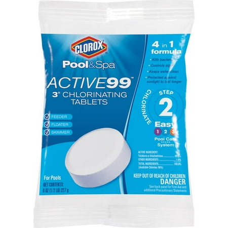 Clorox Pool&Spa Active99 Three-Inch Pool Chlorinating Tablets, 8 oz ...