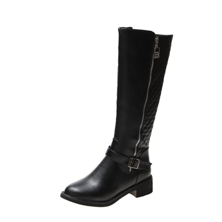 wide calf knee high block heel boots