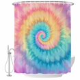 thumbnail image 2 of Shower Curtains for Bathroom, Colorful Tie Dye Waterproof Fabric Shower Curtain, Rainbow Ombre Abstract Pattern Art Decorative Bathroom Curtain for Bathtub, 36"x72", No Hooks Included, 2 of 9