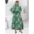 thumbnail image 4 of HAPPY BAY Women's Loungewear Loose Slit Dress Caftan Long Boho Night Shirts 2X-3X Geometric, Multi, 4 of 5