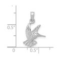 thumbnail image 2 of 10k Gold White Hummingbird Charm 2-d and Textured Pendant Necklace for Women - .8 Grams, 2 of 2