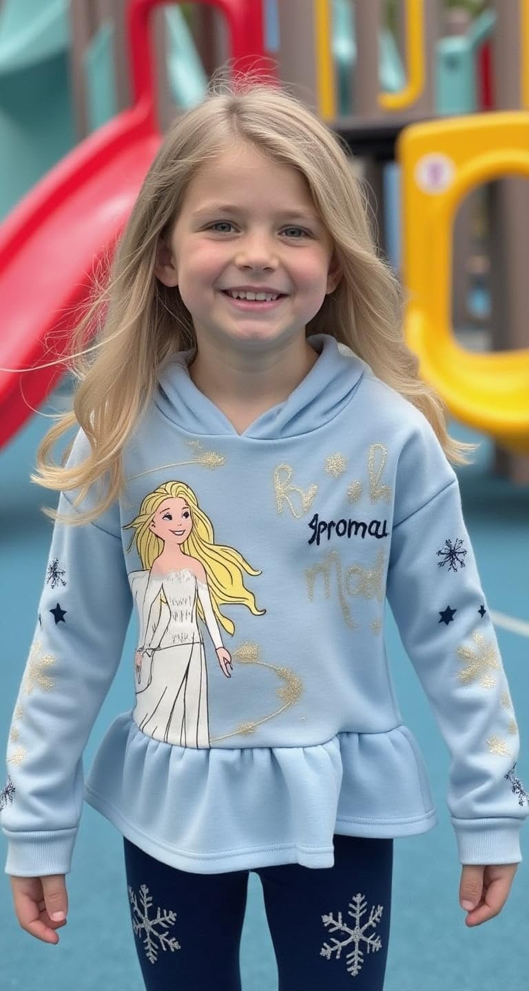 Disney Frozen Girls Hoodie Sweatshirt and Legging Pants Set for Toddler and Little Kids Elsa Anna