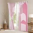 thumbnail image 3 of Manfei Geometric Lines Print Black Out Curtains,Retro Stripes Pattern Curtains Pack of 2 (42x63 Each),Girls Pink Circle Bedroom Curtains For Teens,Breathable Home Decor, 3 of 6