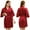 Deep Red, variant on LYMAYTER Bride Robe Silk Satin Short Bathrobe Lightweight Bridal Shower Loungewear Elegant S-3XL