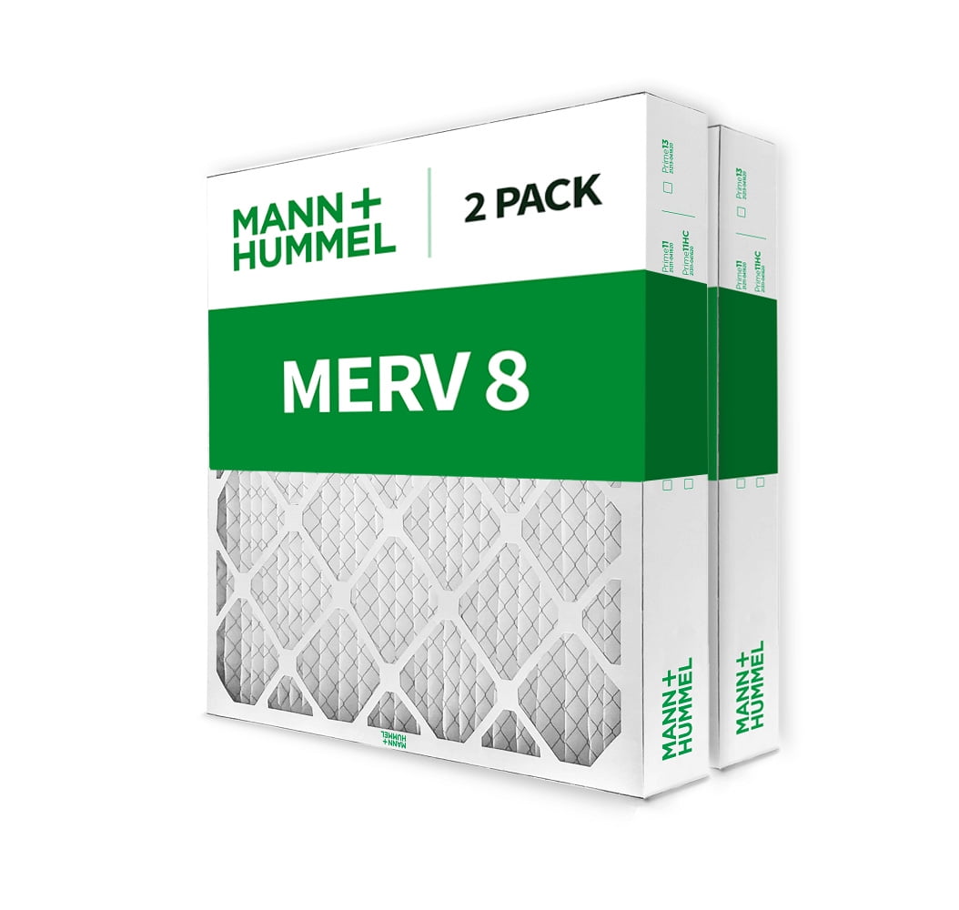 Mann+Hummel 20x20x4 MERV 8 Pleated HVAC AC Furnace Air Filters. 2 Pack. (Exact Size: 19.5 x 19.5 x 3.75 Inches)
