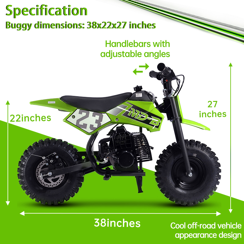 SAY YEAH Mini Bike,50cc 2-Stroke Gas Motorcycle for Teens with Pull Start & Auto Transmission,EPA Approved,38*27*22in,Green