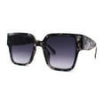 thumbnail image 2 of Womens 90s Designer Thick Temple Horn Rim Chic Sunglasses Slate Tortoise Smoke, 2 of 4