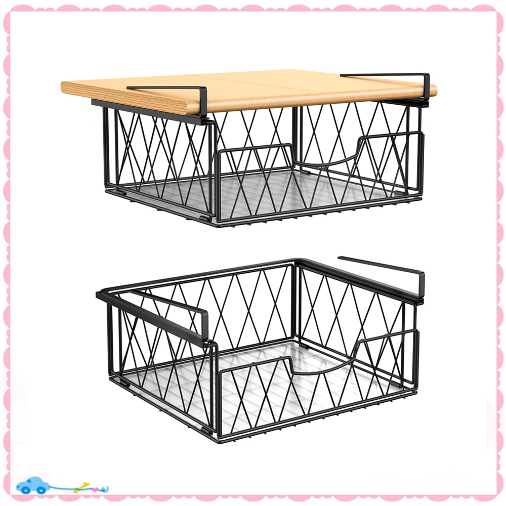 Auledio Slide Metal Under Shelf Basket Hanging Storage Basket for