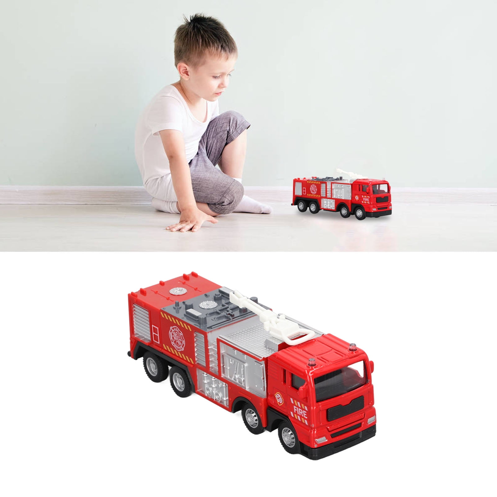  EERSTA 360 Degree Rotation, Fire Engine Model Toy with Ladder,  High Pressure Water Gun, Lights and Music, Fire Engine Model, Christmas  Birthday Toy Gift for Boy and Girl : Toys 