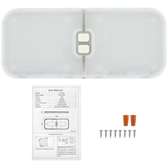 RV Lights Interior 7.5W 3 Color Modes RV Ceiling Light 204 LEDs Dimmable RV Interior LED Lights White RV Light Fixtures Multipurpose Camper Lights Easy Installation for RV Camper Car