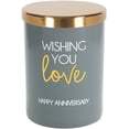 thumbnail image 3 of Pavilion Gift Company 7 oz Glass Jar with Metal Lid 100% Soy Wax Single Wick Candle-Floral Scented Wishing You Love Happy Anniversary, Gray, 3 of 7