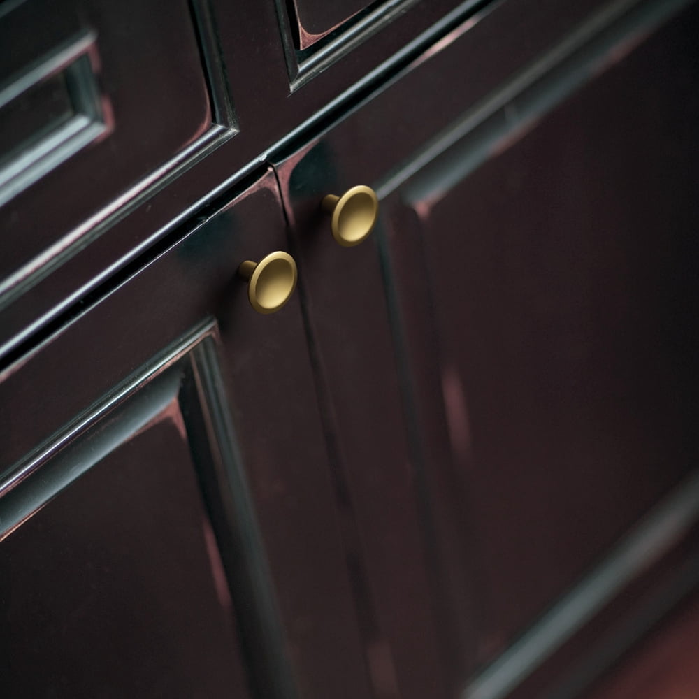 Goo-Ki 12 Pack Champagne Bronze Cabinet Drawer Knobs, Zinc Alloy Cabinet Handles 1''Diameter for Dresser,Wardrobe,Cupboard
