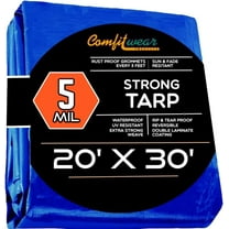 CSPP Large Blue Tarp Cover – Outdoor Tarp for Pools, Boats, Cars and Trucks – Waterproof Tarp Cover – Heavy-Duty Poly Tarp with Grommets for Secured Tie-Down – 5mil Thick (20x30 Feet)