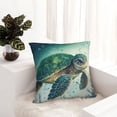 thumbnail image 5 of Wukai Watercolor Turtle1 Premium Polyester Fleece Pillow Covers with Hidden Zipper Closure,Luxuriously Soft and Durable-24"x24", 5 of 7