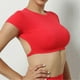 thumbnail image 3 of Women Backless Yoga Shirts Slim Quick Dry Workout Crop T Shirt Top for Running Yoga Gym Climbing, 3 of 5