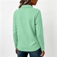 thumbnail image 4 of Stralyhd Women's Polo Shirts Long Sleeve Button Collared Loose shirts Dressy Casual Basic Fall Fashion Clothes Mint Green S, 4 of 5